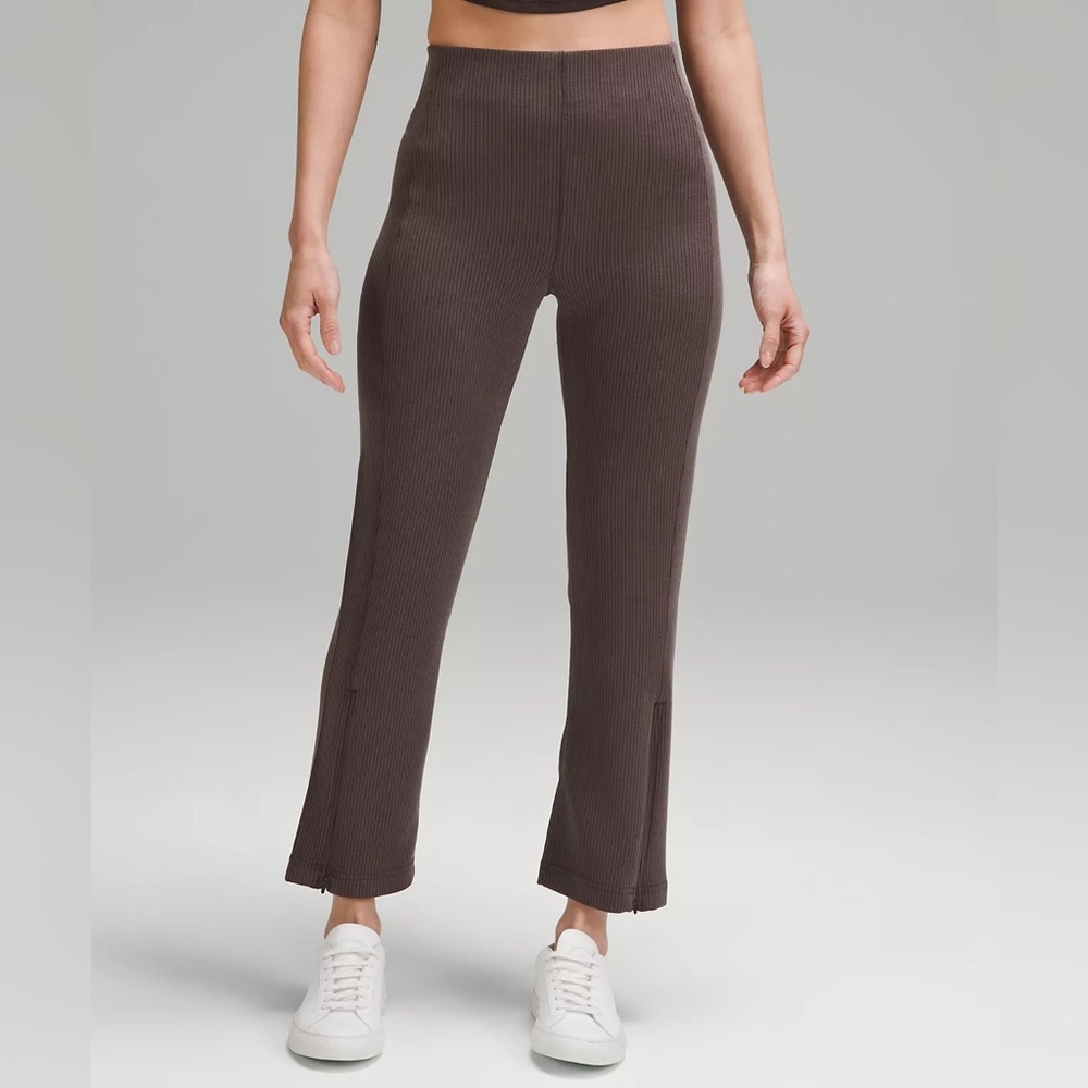 Lululemon Ribbed Softstreme Zip-Leg High-Rise Cropped Pant 25"